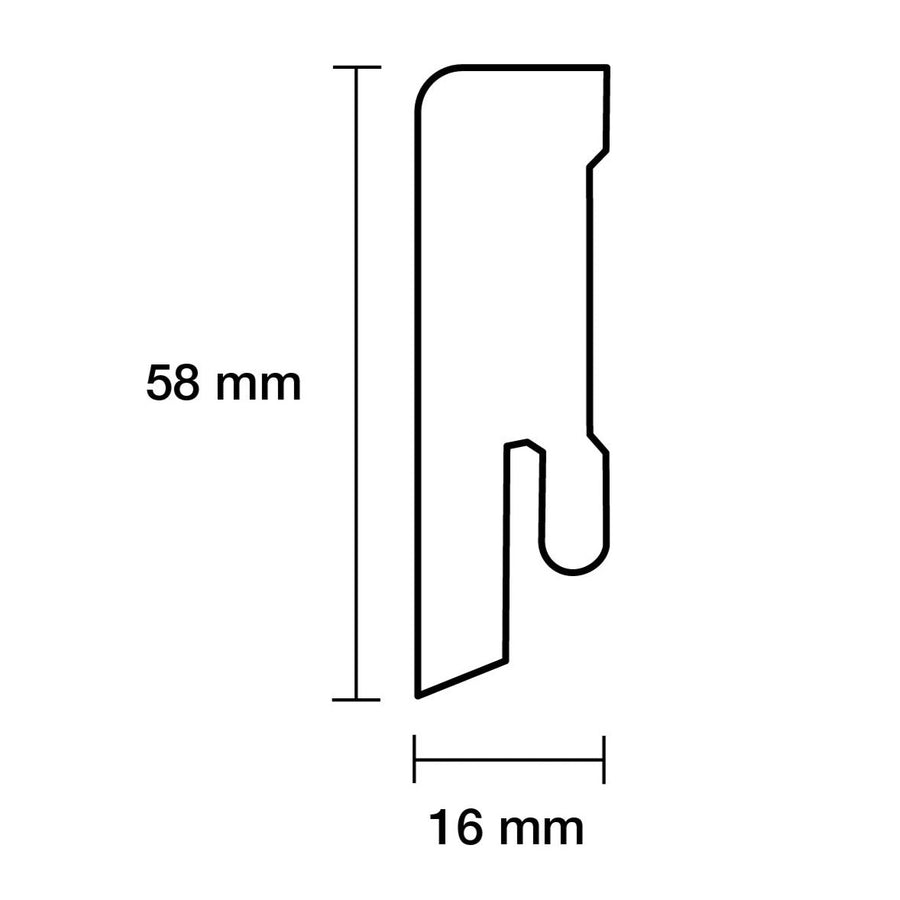 Aktion: Sockelleiste Modern Weiß 240cm