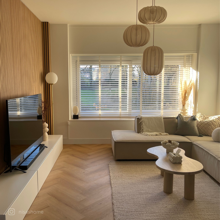 Fischgrät Design in Natur Braun Wohnzimmer