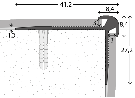 Prinz Treppenkante mit Einschub Nr. 289, 41,2 x 27,2 mm Bild