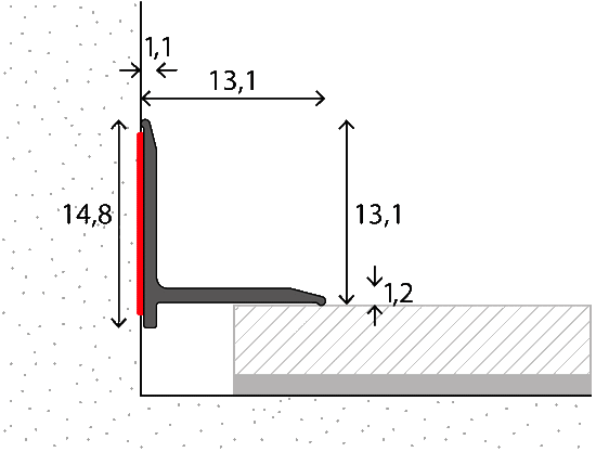 Prinz Wandanschlussprofil Nr. 298, 14,8 x 13,1 mm Bild