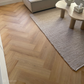 Fischgrät Design in Natur Braun Teppich