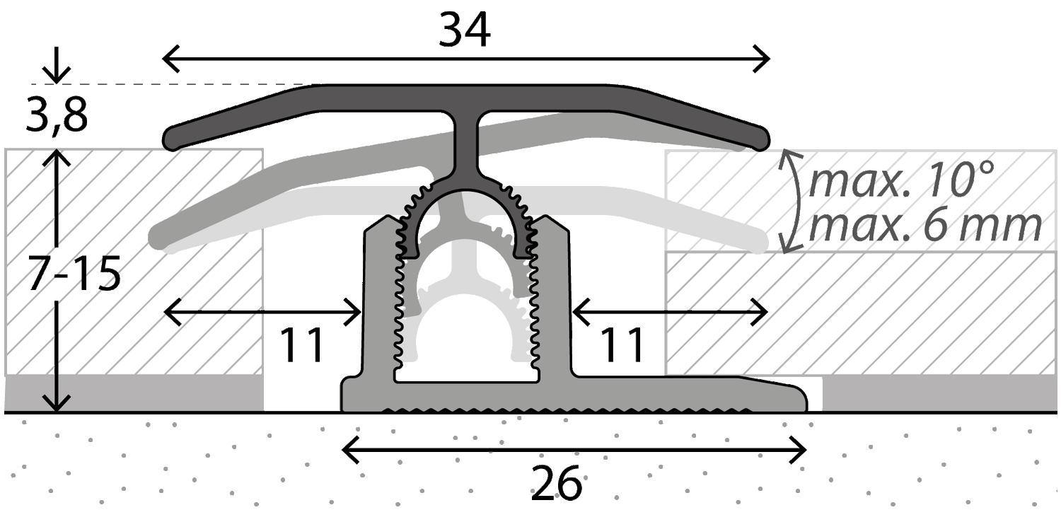 Prinz PROFI-TEC Master Übergangsprofil Nr. 303, 34 mm Bild