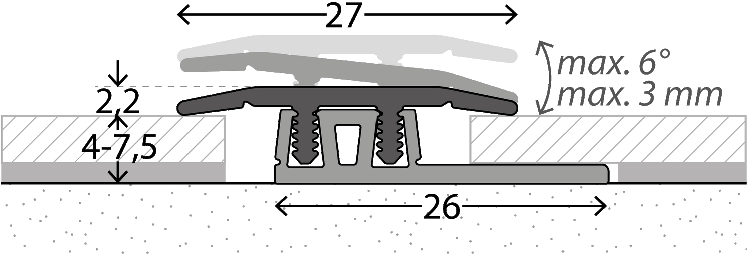 Prinz PROFI-DESIGN Übergangsprofil Nr. 322, 27 mm visuell
