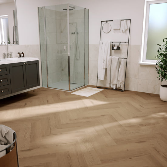 »Natural Oak« Premium Klick-Vinyl Fischgrät