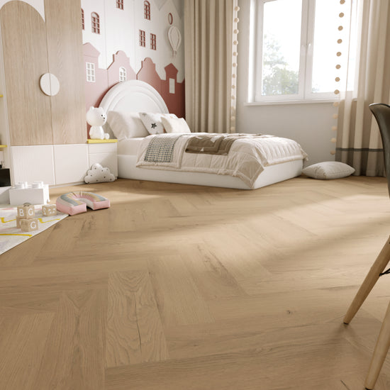 »Natural Oak« Premium Klick-Vinyl Fischgrät