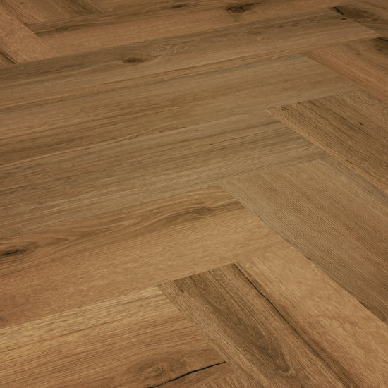 »Golden Oak« Premium Klick-Vinyl Fischgrät