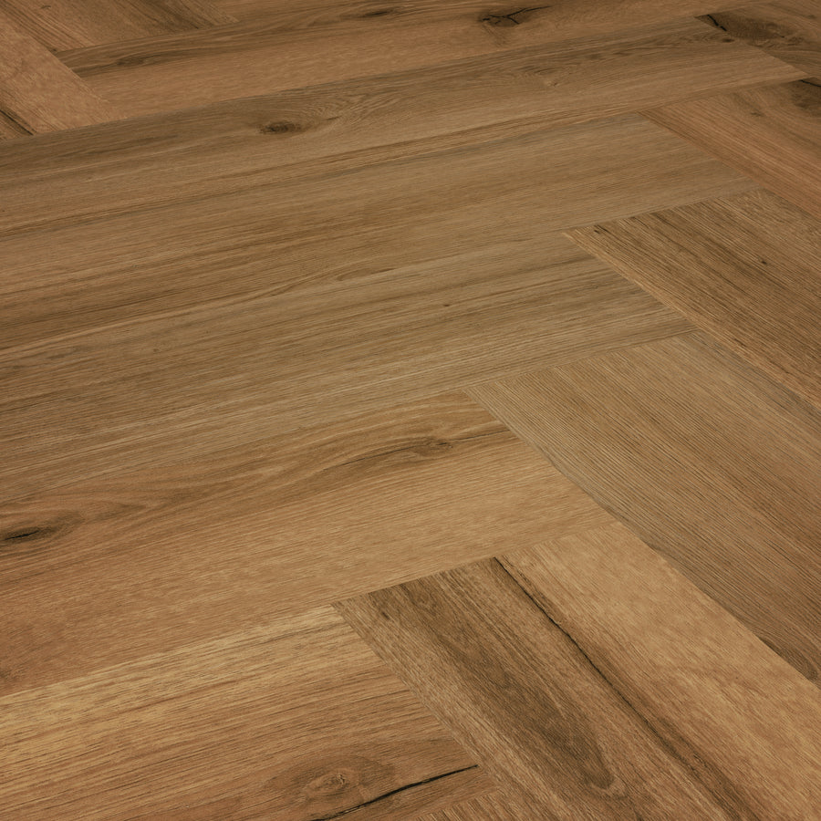 »Golden Oak« Premium Klick-Vinyl Fischgrät