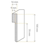 Weimarer Fliesenabdeckleiste 1,6 x 10 x 250 cm